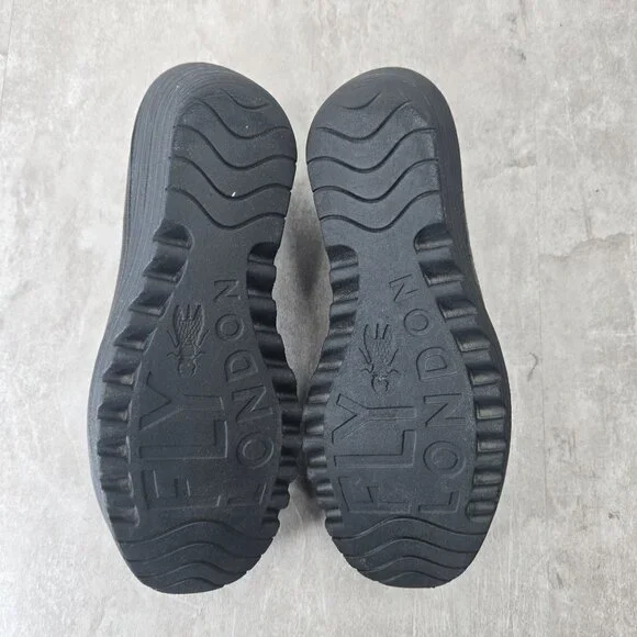 Fly London Wedge Pumps Black Minimalist Retro Chunky Platform Comfort Wedges - Picture 7 of 11